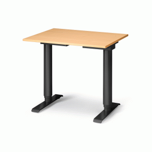 Kancelársky pracovný stôl Adeptus, nastaviteľný, 800x600 mm, buk/čierna