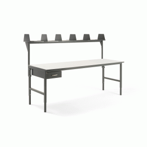 Dielenský stôl Cargo, 2400x750 mm, 1 zásuvka + vrchná polica