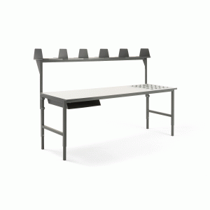 Dielenský stôl Cargo s valčekmi, 2400x750 mm, s vrchnou policou