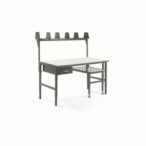Dielenský stôl s výsuvnou doskou, 1600x750 mm, zásuvka+horná polica