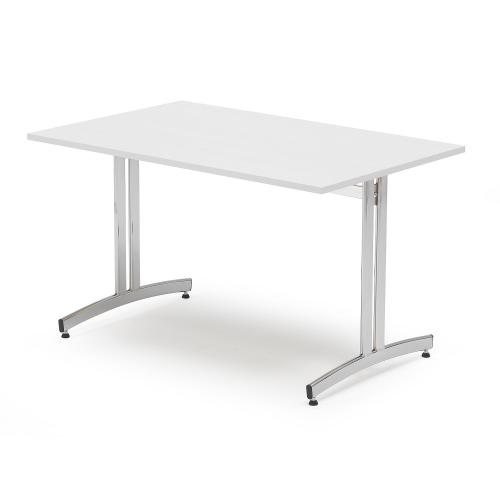 Jedálenský stôl SANNA, 1200x800 mm, biela / chróm