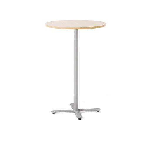 Barový stôl TILO, 1090xØ700 mm, strieborná / breza