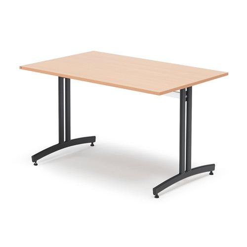 Jedálenský stôl SANNA, 1200x800 mm, buk / čierna