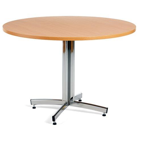 Jedálenský stôl SANNA, okrúhly Ø 1100 x V 720 mm, buk / chróm