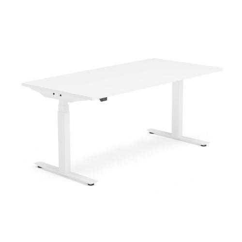 Výškovo nastaviteľný stôl MODULUS SMART, 1600x800 mm, biela, biela